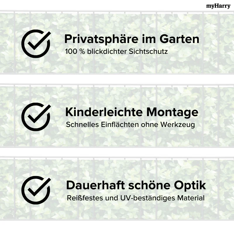 PVC Sichtschutzstreifen Blatt-Muster für Doppelstabmatten 35lfm - Image 5