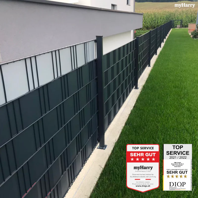 PVC Sichtschutzstreifen für Doppelstabmattenzäune Anthrazit 35lfm - Image 4