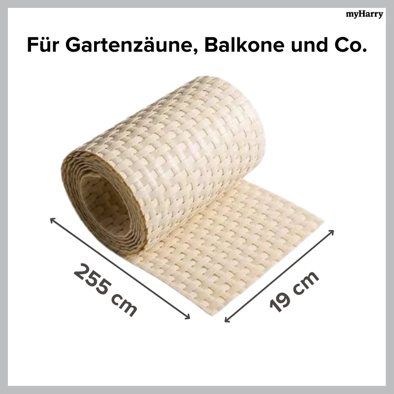 Rattan Sichtschutzstreifen Beige RD18 255cm - Image 6
