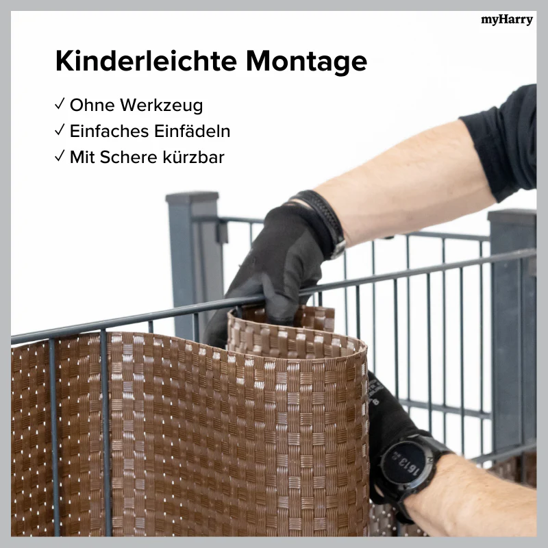 Rattan Sichtschutzstreifen Braun RD01 255cm - Image 3