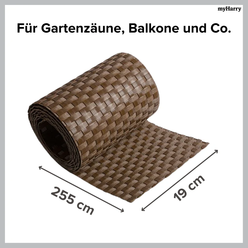 Rattan Sichtschutzstreifen Braun RD01 255cm - Image 6