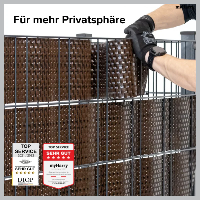 Rattan Sichtschutzstreifen Braun/Schwarz RD06 255cm - Image 4