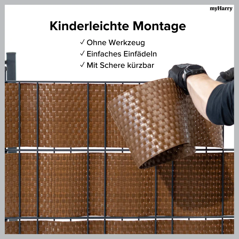 Rattan Sichtschutzstreifen Coffee RD13 255cm - Image 3