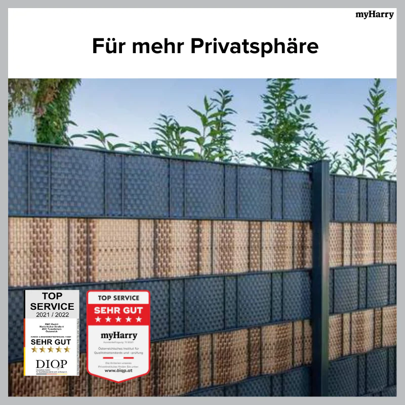 Rattan Sichtschutzstreifen Coffee RD13 255cm - Image 4