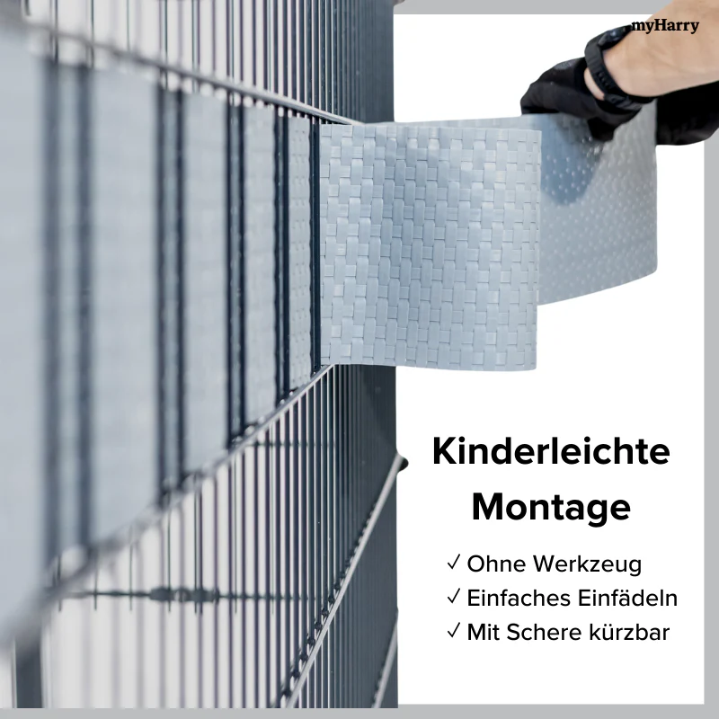 Rattan Sichtschutzstreifen Grau RD17 255cm - Image 3