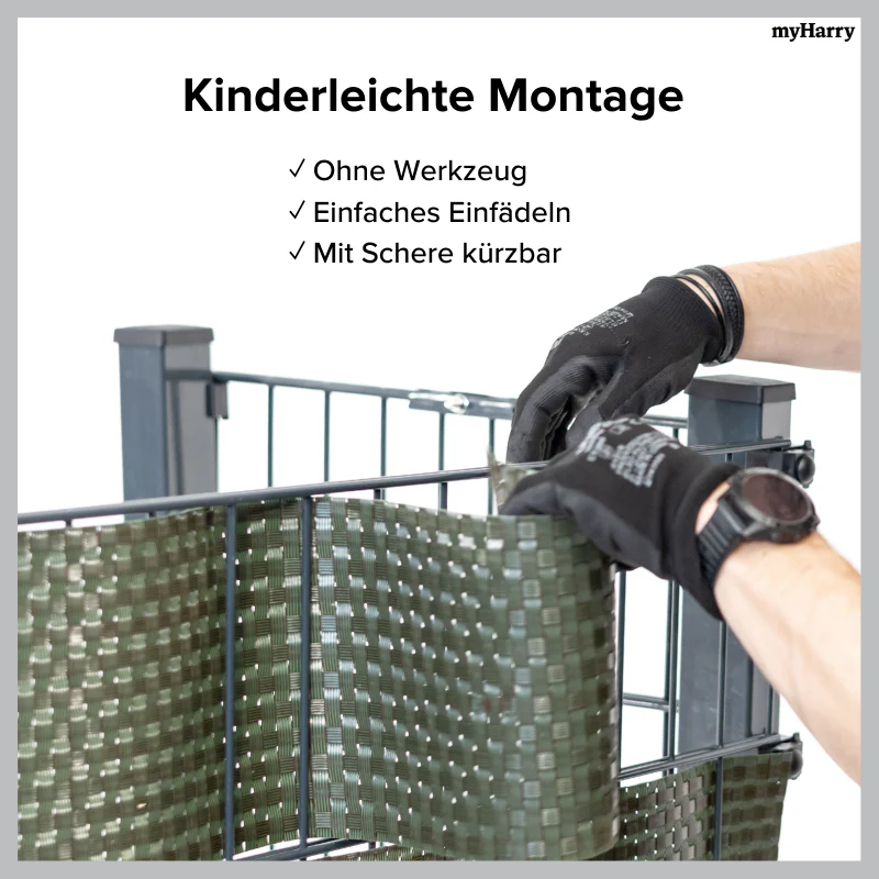 Rattan Sichtschutzstreifen Grün RD12 255cm - Image 3