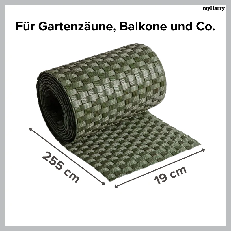 Rattan Sichtschutzstreifen Grün RD12 255cm - Image 6