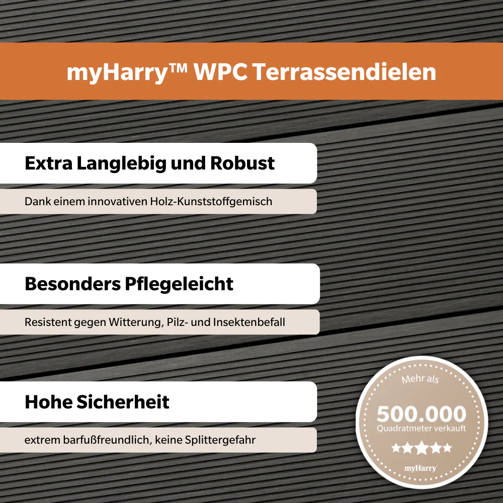 WPC Terrassendiele Massiv ECO Anthrazit - Image 4