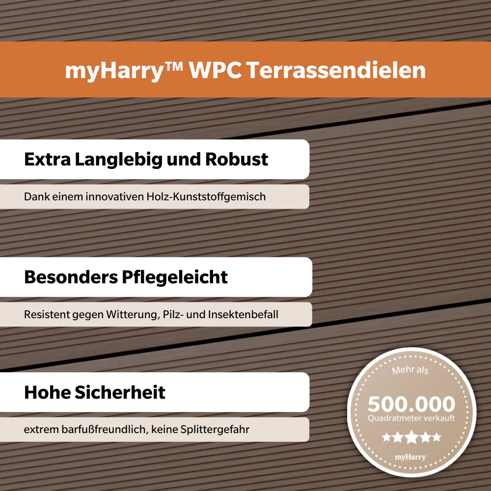 WPC Terrassendiele Massiv ECO Diamantnuss - Image 4